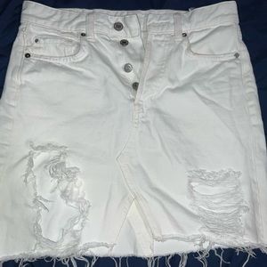 White Denim Skirt